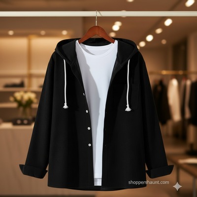 corduroy hooded shirt for winter 0057