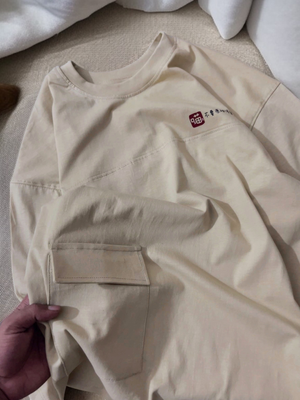 beige pocket dropshoulder tshirt_img_1