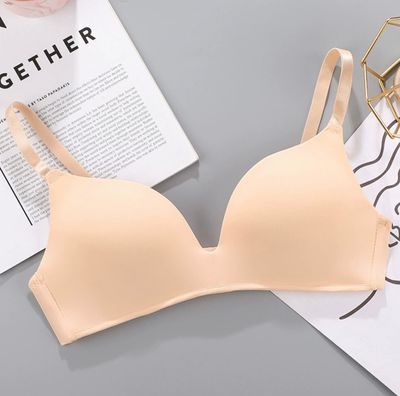 women Seamless t-shirt bra Underwear Sexy Gathered Bras Soft Breathable Bras Solid Color Underwear Girls Women Underwear Accessories_img_4