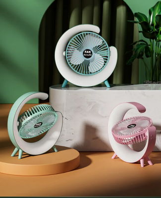 Portable USB Rechargeable Mini Desktop/Table Fan -Rainbow LED Quiet Cooling Fan for Home Office Travel & Indoor Outdoor Use_img_6