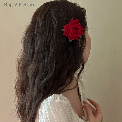 Rose velvet hair clip and brooch_img_2