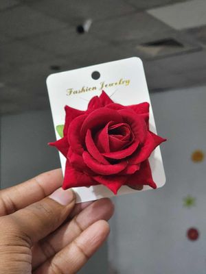 Rose velvet hair clip and brooch_img_7