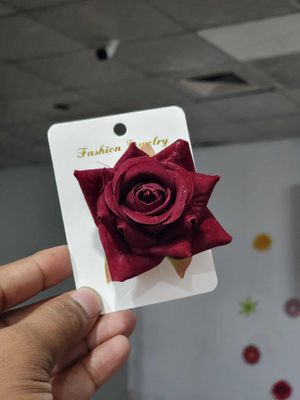 Rose velvet hair clip and brooch_img_5