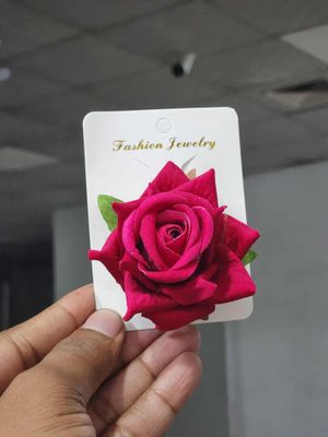 Rose velvet hair clip and brooch_img_9