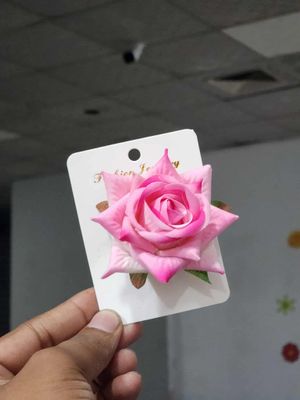 Rose velvet hair clip and brooch_img_8
