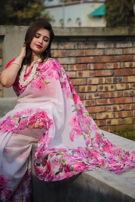 Monohor Digital Print Half Silk Saree_img_3