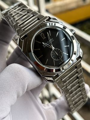 Bvlgari 60Sec Chain Silver Glossy Black Dial_img_0