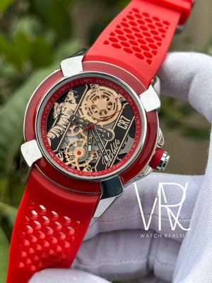 JACOB & CO CR7 QUARTZ SWEEP SILVER CASE RED BELT_img_0