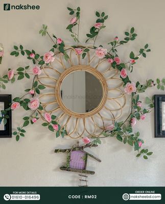 Rattan Mirror (RM02)+ Rose Vine_img_2