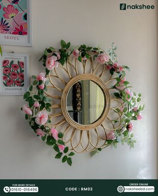 Rattan Mirror (RM02)+ Rose Vine_img_3