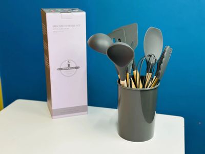Premium 8Pcs Non-Stick Silicone Cooking Utensil Set with Holder ._img_1
