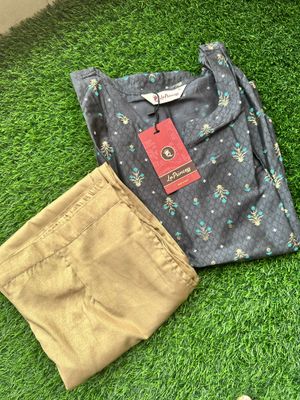 Premium Indian Viscose Silk Kurti Set with Straight Pant – RAYNIX_img_0