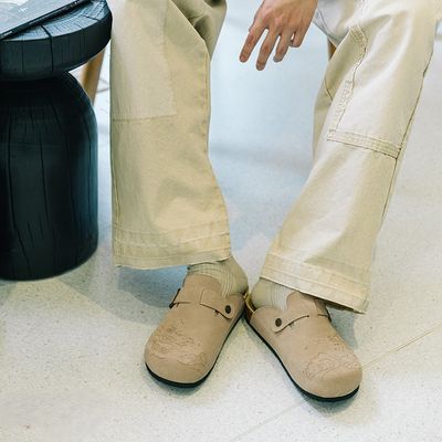 Men's Suede Leather Half Slippers_img_1
