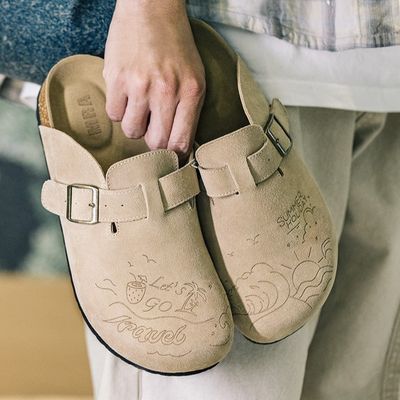 Men's Suede Leather Half Slippers_img_3