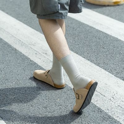 Men's Suede Leather Half Slippers_img_4