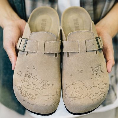 Men's Suede Leather Half Slippers_img_5