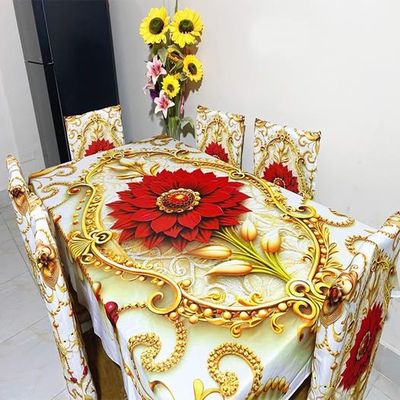 China Premium 3D Print Table Cloth Set Code : 7678_img_2