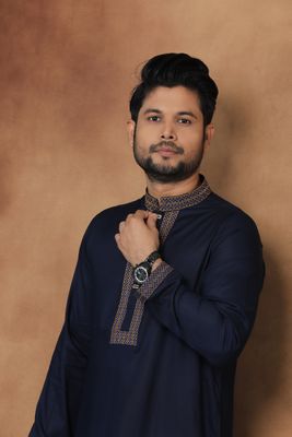 Ajwah Prestige - Midnight Blue Embroidery Panjabi_img_0
