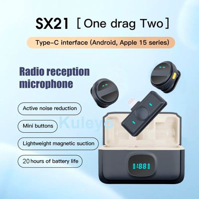 SX21-New 2-in-1 Wireless Lavalier Microphone – Dual Mic Setup for Crystal Clear Mobile Recording_img_5