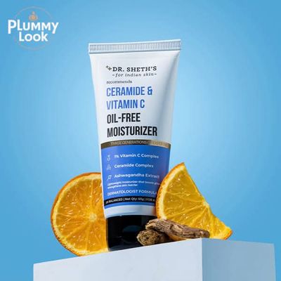 Dr. Sheth's Ceramide & Vitamin C Oil - Free Moisturizer| Lightweight Moisturizer to Hydrate & Brighten Skin | With Vitamin C, Ceramide & Ashwagandha | For Women & Men | (50g)_img_0