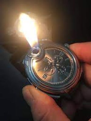Gabbar Refillable--Gas-Cigarette-Lighter-Watch—Black-Silver WATCH AND GAS LIGHTER Cigarette Lighter  (Black)_img_7