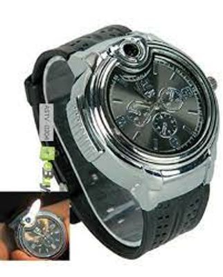 Gabbar Refillable--Gas-Cigarette-Lighter-Watch—Black-Silver WATCH AND GAS LIGHTER Cigarette Lighter  (Black)_img_2