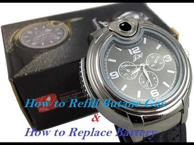 Gabbar Refillable--Gas-Cigarette-Lighter-Watch—Black-Silver WATCH AND GAS LIGHTER Cigarette Lighter  (Black)_img_3