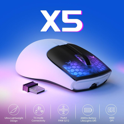 Attack Shark X5 Tri-Mode 49g Lightweight Gaming Mouse
