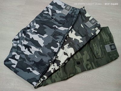 Mens Army Cargo Combat Camouflage Trouser 98% Cotton/2℅ elastin even Work wear Straight Leg Pant