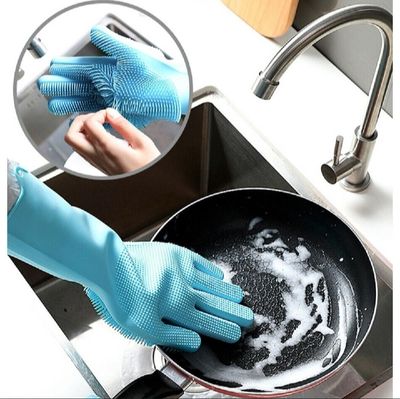 Silicone Dish Washing Kitchen Hand Gloves - রান্নাঘরের জন্য সিলিকনের হ্যান্ড গ্লাভস_img_1