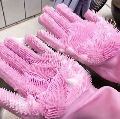 Silicone Dish Washing Kitchen Hand Gloves - রান্নাঘরের জন্য সিলিকনের হ্যান্ড গ্লাভস_img_7