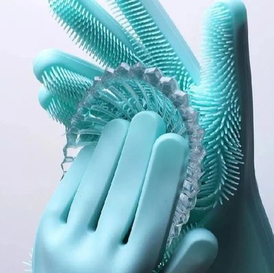 Silicone Dish Washing Kitchen Hand Gloves - রান্নাঘরের জন্য সিলিকনের হ্যান্ড গ্লাভস_img_8