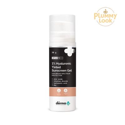 The Derma Co 1% Hyaluronic Tinted Sunscreen For All Skin Types Spf 60 Gel, Pa++++, No White Cast, Lightweight, Broad Spectrum Protection - 50gm_img_0