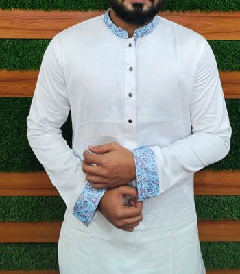 Trendy white blue contrast Panjabi for Eid 012_img_2
