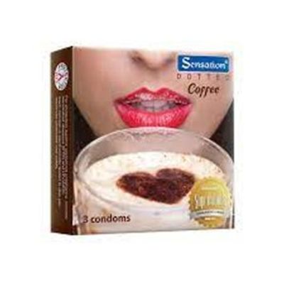 Sensation Dotted Coffee Condoms 3pcs_img_0