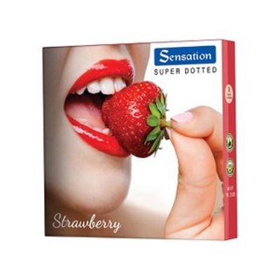 Sensation Strawberry Condoms 3pcs_img_0