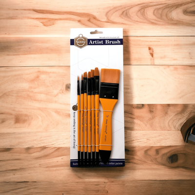 Keep Smiling Artist Brush Set - 7pcs (Flat & Round mix_img_0