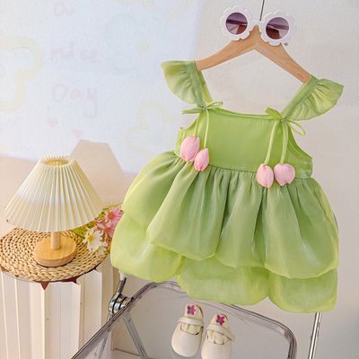 Imported🌞 Baby Girl Summer Dress – Sweet Western-Style Slip Princess Outfit_img_0
