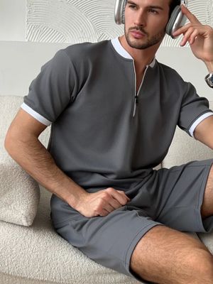 Neck Zipper Polo Shirt | Anther_img_5
