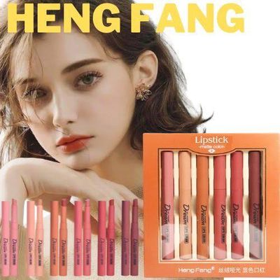 Hengfang Velvet Matte Lipstick Set 6 Colors/set  Non-stick Cup Lip Gloss Net Red Rose Color Lip Makeup_img_0