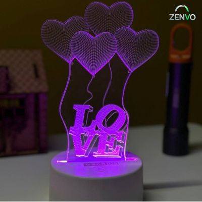GearUP Acrylic Multicolor Night Lamp (Love Baloon_img_0