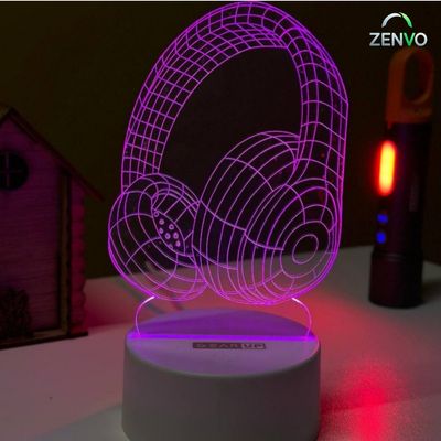 GearUP Acrylic Multicolor Night Lamp (Headphone)- BLACK_img_0