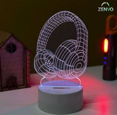 GearUP Acrylic Multicolor Night Lamp (Headphone)- White_img_0