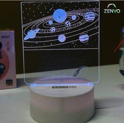 GearUP Acrylic Multicolor Night Lamp (Solar System)- WHITE_img_0