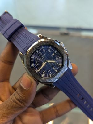 Patek Philippe Aquanaut Blue Belt Silver Case Blue Dial Non Chrono_img_0