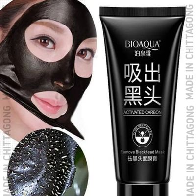 Bioaqua Blackhead Remover Cleaner Purifying Deep Cleansing Acne Black Mud Face Mask Peel-off 60g_img_2