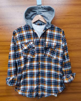 Premium Check hooded shirt 001_img_0