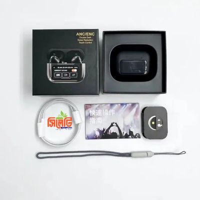 AirPods A9 Pro 2024 Earbuds (Black) | ANC/ENC with LED Touch Screen (Code: 412300)_img_4