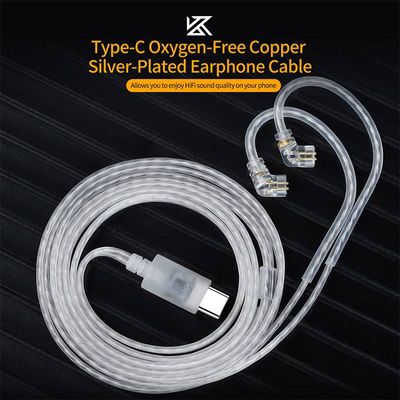 KZ Type-C 4 Core OFC Silver Plated Earphone Cable with Mic_img_1