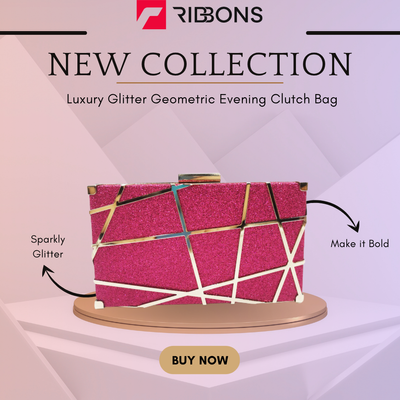 Luxury Glitter Geometric Evening Clutch Bag